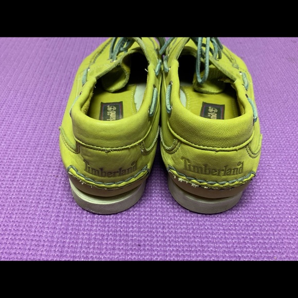 Timberland Men’s 2 Eye Key Lime Green Boat Shoes - Picture 3 of 7